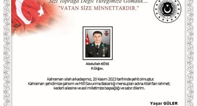 Pençe-Kilit operasyonu bölgesinde bir asker şehit oldu