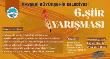 Büyükşehir'in 6'ncı şiir yarışmasında kazananlar belli oldu