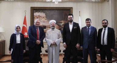 Diyanet İşleri Başkanı Erbaş, Kudüs Üniversitesi Rektörü Kishek'i kabul etti