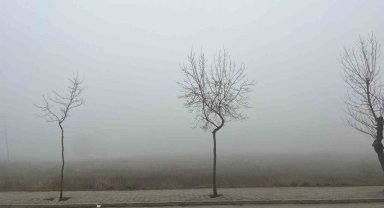 Eskişehir'in yüksek kesimlerinde sis ve pusu hakim oldu