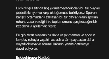 Eskişehirspor'dan hakem Halil Umut Meler'e yapılan saldırıya kınama mesajı