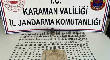 Karaman'da jandarmadan tarihi eser operasyonu