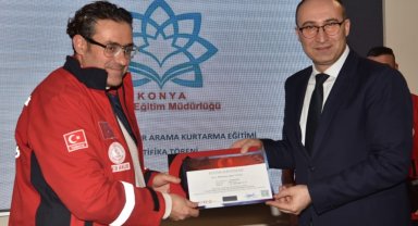 Konya İl Milli Eğitime MEVKA desteği ile arama kurtarma eğitimi verildi