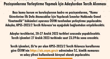 ÖSYM'den 'KPSS tercih' duyurusu