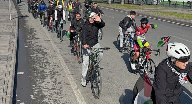 Pedalları Filistin için çevirdiler