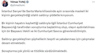 Bakan Tunç: " Olayın aydınlatılması için bir başsavcı vekili ve iki cumhuriyet savcısı görevlendirilmiştir"