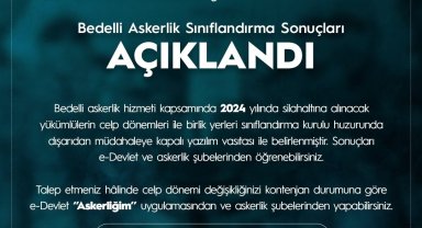 Bedelli askerlik sınıflandırma sonuçları açıklandı