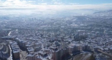 Beyaz örtü ile kaplanan Çankırı havadan görüntülendi