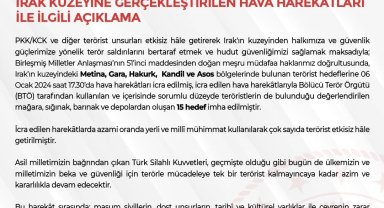MSB: "Kuzey Irak'ta bölücü terör örgütü tarafından kullanılan 15 hedef imha edildi"