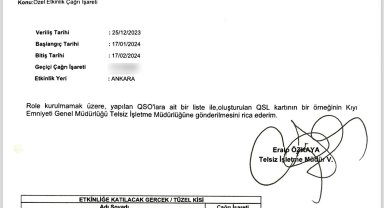 Uzaydan milli çağrı işareti ile Yozgat ve Elazığ'a iletişim