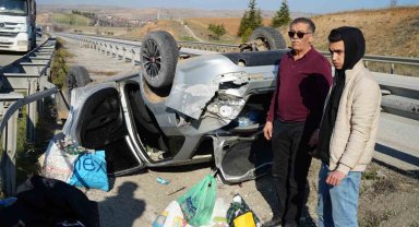 65 metre sürüklenen otomobil hurdaya döndü: 1 yaralı