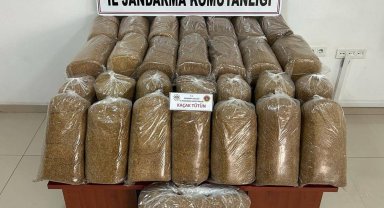Aksaray'da durdurulan yolcu otobüsünde 168 kilo kaçak tütün ele geçirildi