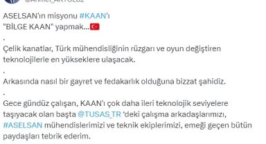 ASELSAN Genel Müdürü Akyol: "ASELSAN'ın misyonu KAAN'ı 'BİLGE KAAN' yapmak"