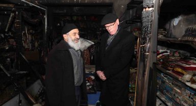 Başkan Kurt'tan yangında işyeri zarar gören esnafa geçmiş olsun ziyareti