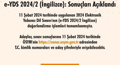 e-YDS İngilizce sonuçları açıkladı