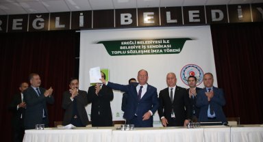 Ereğli Belediyesi ile Belediye İş Sendikası toplu sözleşme imza töreni