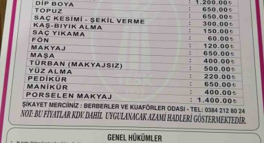 Kuaför ücretleri zamlandı