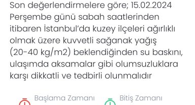 Meteoroloji'den İstanbul için kuvvetli yağış uyarısı