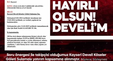 MHP'li Ersoy'dan Develi'ye müjde