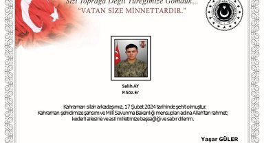 MSB: "Pençe-Kilit Operasyonu bölgesinde 1 asker şehit oldu"