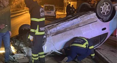 Takla atan otomobilin kaza anı kamerada: 22 yaşındaki genç hayatını kaybetti