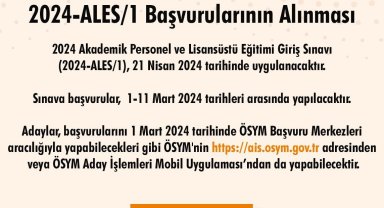 2024-ALES1 başvuruları başladı