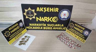 Akşehir'e otobüsle uyuşturucu getiren şahıs yakalandı
