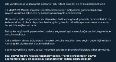 Dezenformasyonla Mücadele Merkezi: "Farklı illerden gelen seyyar seçmenlere toplu bir şekilde oy kullandırılıyor" iddiası doğru değildir"