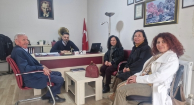 İYİ Parti Karaman Belediye Başkan Adayı Nihal Tümene Hayvan hakları koruma derneği başkanı Barış Çağlar ziyareti