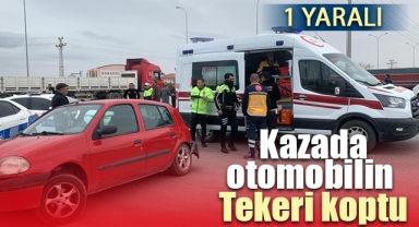 Kazada otomobilin tekeri koptu: 1 yaralı
