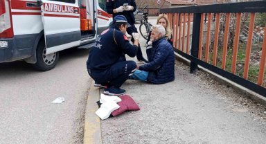Kazada yaralanan alkollü engelli sürücü sağlık personellerine zorluk çıkarttı
