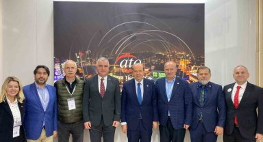 KKTC Cumhurbaşkanı Tatar ile Kültür ve Turizm Bakanı Ersoy'dan Berlin'de ATO'nun standına ziyaret