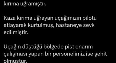 Konya'da eğitim uçağı şantiye alanına düştü: 1 şehit