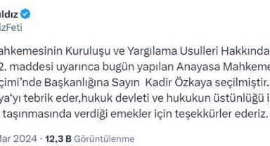 MHP Genel Başkan Yardımcısı Yıldız'dan AYM Başkanı Özkaya'ya tebrik
