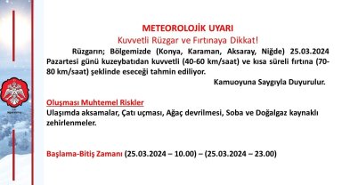 Niğde Valiliği uyardı!