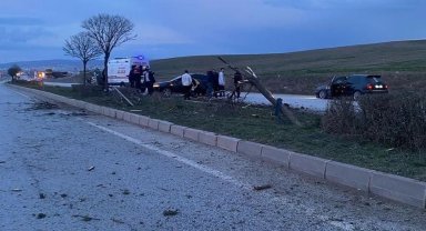 Önce köpeğe ardından refüjde bulunan ağaçlara çarptı: 1 yaralı