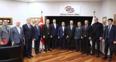 Özbekistan Ticaret ve Sanayi Odası Başkanı Vahabov, ATO Başkanı Baran'ı ziyaret etti