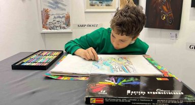 Sanat fuarının 10 yaşındaki ressamı konuştu