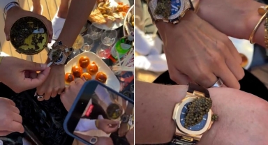 Bodrum’da gösterişin yeni boyutu: Saat camında havyar yeme çılgınlığı