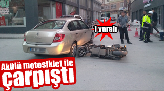 Akülü Motosiklet ile çarpıştı