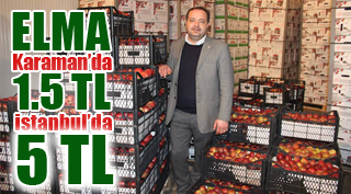 ELMA KARAMAN'DA 1.5 TL İSTANBUL'DA 5 TL