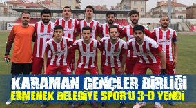 Karaman Gençler Birliği Spor Ermenek Belediye Spor'u 3-0 yendi
