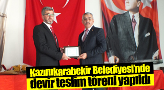 Kazımkarabekir Belediyesi’nde devir teslim töreni yapıldı