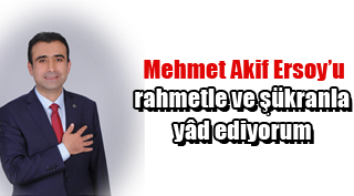 Mehmet Akif Ersoy’u rahmetle ve şükranla yâd ediyorum