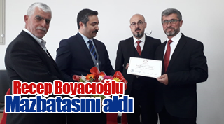 Recep Boyacıoğlu mazbatasını aldı