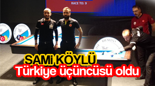 SAMİ KÖYLÜ, TÜRKİYE ÜÇÜNCÜSÜ OLDU
